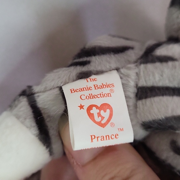 Prance Ty Beanie Baby 1997 vintage plush gray stripe cat - Picture 5 of 9